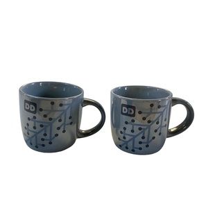 Dunkin’ Donuts Silver Gray Mug Set of 2 | 14 oz
